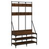 vidaXL Appendiabiti con Porta Scarpe Rovere Marrone 100x40x184 cm