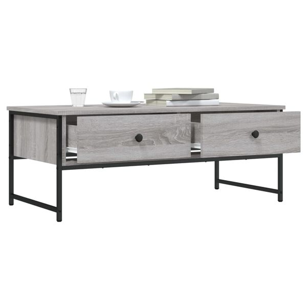 vidaXL Tavolino Salotto Grigio Sonoma 101x49x39,5 cm Legno Multistrato