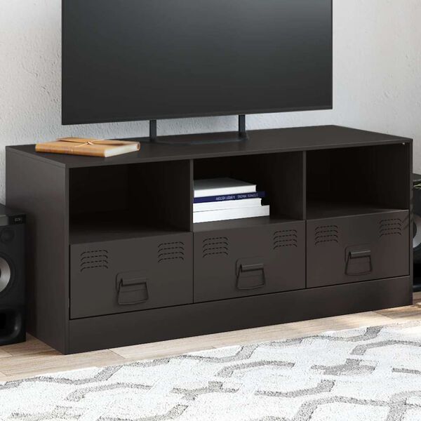 vidaXL Mobile TV Nero 99x39x44 cm in Acciaio
