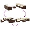 vidaXL Set Divani da Giardino 8 pz con Cuscini in Polyrattan Marrone