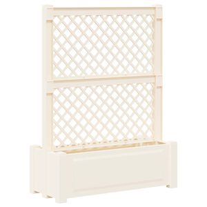 vidaXL Grande vaso con trellis Bianco 99,5 x 43 x 133,5 PP