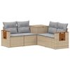 vidaXL Set di divani 5 pz Beige e Grigio Chiaro