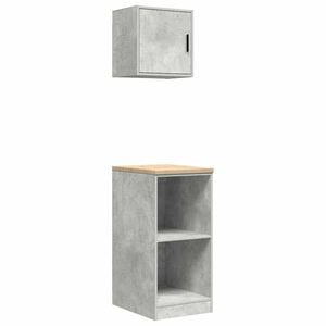 vidaXL Armadi da Garage 2 pz Grigio Cemento in Legno Multistrato