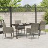 vidaXL Set da Pranzo per Giardino con cuscino 5 pcs Grigio polyrattan