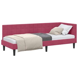 vidaXL Cornice del letto ad angolo Rosso Vino 80 x 200 cm Velluto