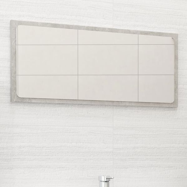 vidaXL Specchio da Bagno Grigio Cemento 80x1,5x37 cm Legno Multistrato
