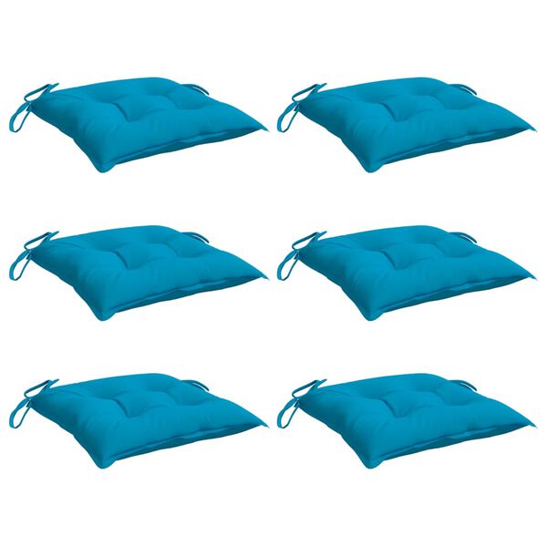 vidaXL Cuscini per Sedia 6 pz Azzurro 40x40x7 cm in Tessuto Oxford