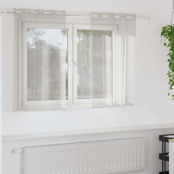 vidaXL Tenda in Velo con tende 2 pcs Crema 140 x 140 cm Poliestere