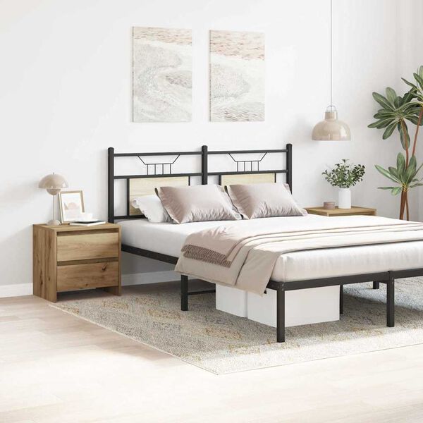 vidaXL Armadio da Notte 2 pcs Rovere artigianale 45 x 34 x 44,5 cm