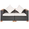 vidaXL Divano da Giardino in Polyrattan Nero