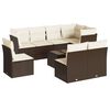 vidaXL Set Divani da Giardino 9pz con Cuscini Marrone in Polyrattan