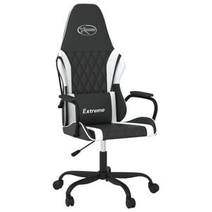 vidaXL Sedia da Gaming Massaggiante Nera e Bianca in Similpelle