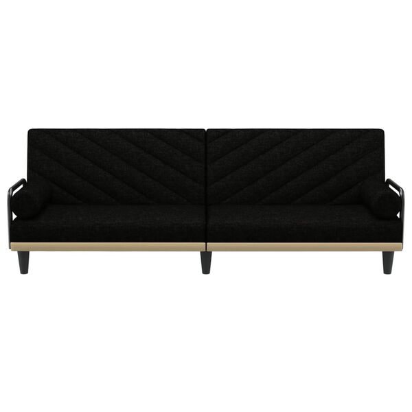 vidaXL Divano Letto con Braccioli Nero in Tessuto