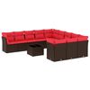 vidaXL Set Divani da Giardino 12 pz con Cuscini Marrone in Polyrattan