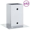 vidaXL Basi per Pali Quadrate 12 pz Argento 81x81 mm Acciaio Zincato