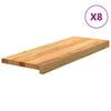 vidaXL Gradini 8 pz Marrone Chiaro 70x25x2 cm Legno Massello Rovere
