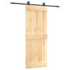 vidaXL Porta scorrevole Naturale e Nero 80 x 210 cm