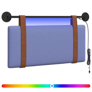 vidaXL Testiera sospesa Con luce LED Blu jeans PU Antico