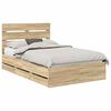vidaXL Struttura del letto con cassetto Rovere Sonoma 120 x 190 cm