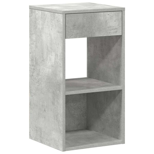 vidaXL Comodino con Cassetto Grigio Cemento 35x34x66,5 cm