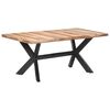 vidaXL Tavolo da Pranzo 180x90x75 cm Legno Massello con Finitura Ambra