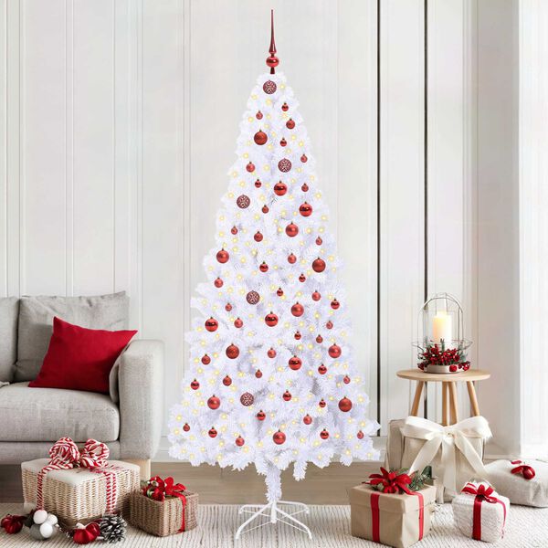 vidaXL Albero di Natale artificiale Bianco 210 cm PVC e Acciaio