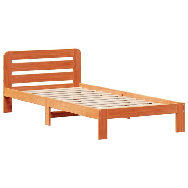 vidaXL Letto senza Materasso Marrone Cera 75x190 cm in Legno di Pino