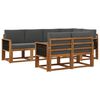 vidaXL Set di divani da esterno 7 pz Naturale e Antracite Poliestere