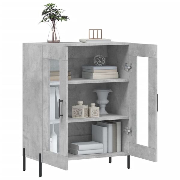 vidaXL Credenza Grigio Cemento 69,5x34x90 cm in Legno Multistrato