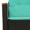 vidaXL Divano da giardino con cuscini 2 posti nero in polyrattan