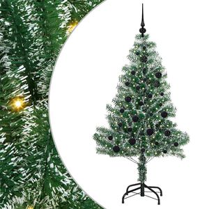 vidaXL Albero di Natale Artificiale Imbiancato con Luci LED 150 cm