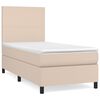 vidaXL Giroletto a Molle con Materasso Cappuccino 90x190 cm Similpelle