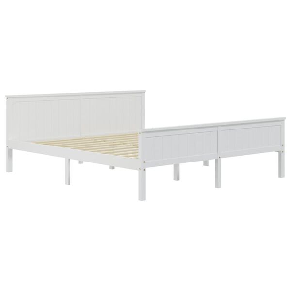 vidaXL Giroletto 4 Cassetti Bianco in Legno Massello di Pino 200x200cm