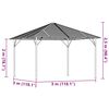 vidaXL Gazebo con Tetto 3x3 m Antracite