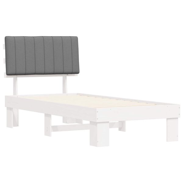vidaXL Letto con Testiera Rivestita Grigio chiaro 90 x 190 cm