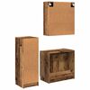 vidaXL Set di mobili per il bagno con cassetto 3 pcs Legno vecchio