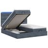 vidaXL Letto Ottomano con Materasso e LED Grigio Scuro 200 x 200 cm