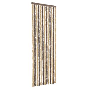 vidaXL Tenda Antimosche Marrone Scuro e Beige 56x185 cm in Ciniglia