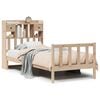 vidaXL Giroletto con Libreria senza Materasso 75x190 cm in Legno Pino