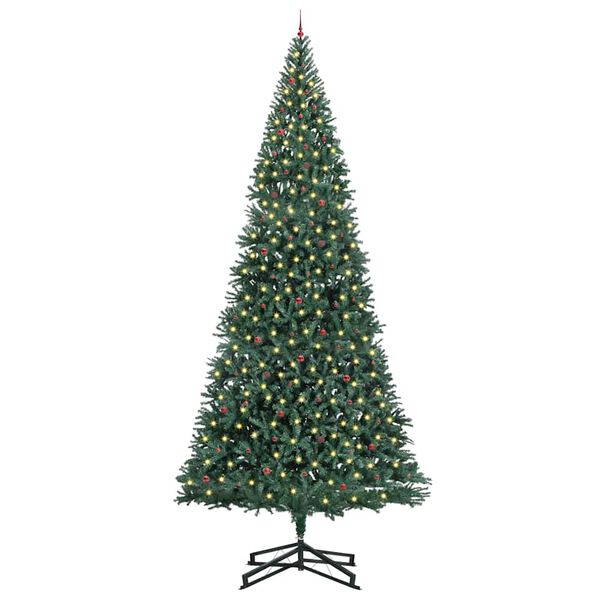 vidaXL Albero di Natale Artificiale Pre-illuminato con Set di Palline