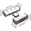vidaXL Set Divani da Giardino 8 pz con Cuscini in Polyrattan Grigio