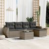 vidaXL Set Divano da Giardino 6 pz con Cuscini Grigio in Polyrattan
