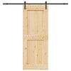 vidaXL Porta Scorrevole con Set Hardware 90x210 cm Legno Massello Pino