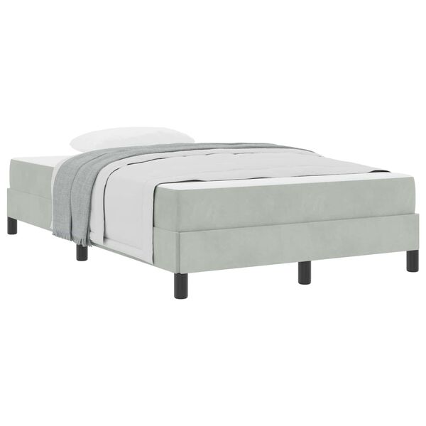 vidaXL Letto a molle con materasso Grigio chiaro 120 x 220 cm Tessuto
