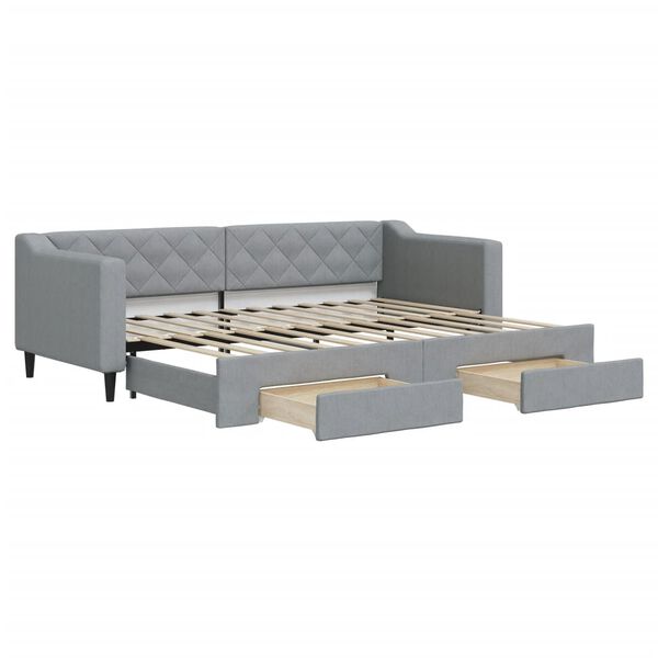 vidaXL Divano Letto Estraibile Cassetti Grigio Chiaro 80x200cm Tessuto