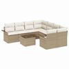 vidaXL Set Divano da Giardino 9 pz Beige polyrattan