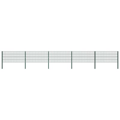 vidaXL Pannello di Recinzione con Pali in Ferro 8,5x0,8m Verde