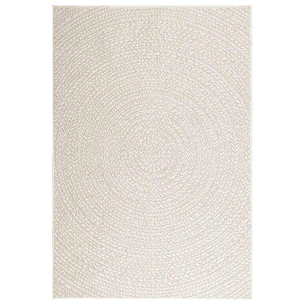 vidaXL Tappeto ZIZUR Crema 120x170 cm Aspetto Iuta Interni ed Esterni