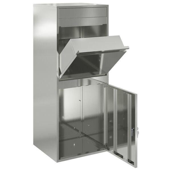 vidaXL Cassetta per pacchi Nero 41 x 38 x 103 cm Acciaio zincato