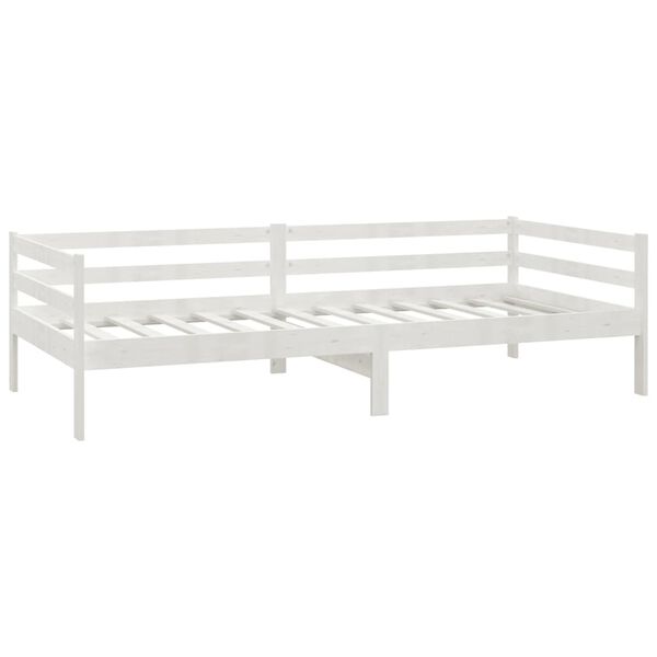 vidaXL Divano Letto con Cassetti 90x200 cm Bianco in Massello di Pino
